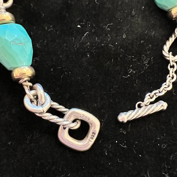 Rare David Yurman Two Toned Turquoise Chain Bracelet - Picture 2 of 5